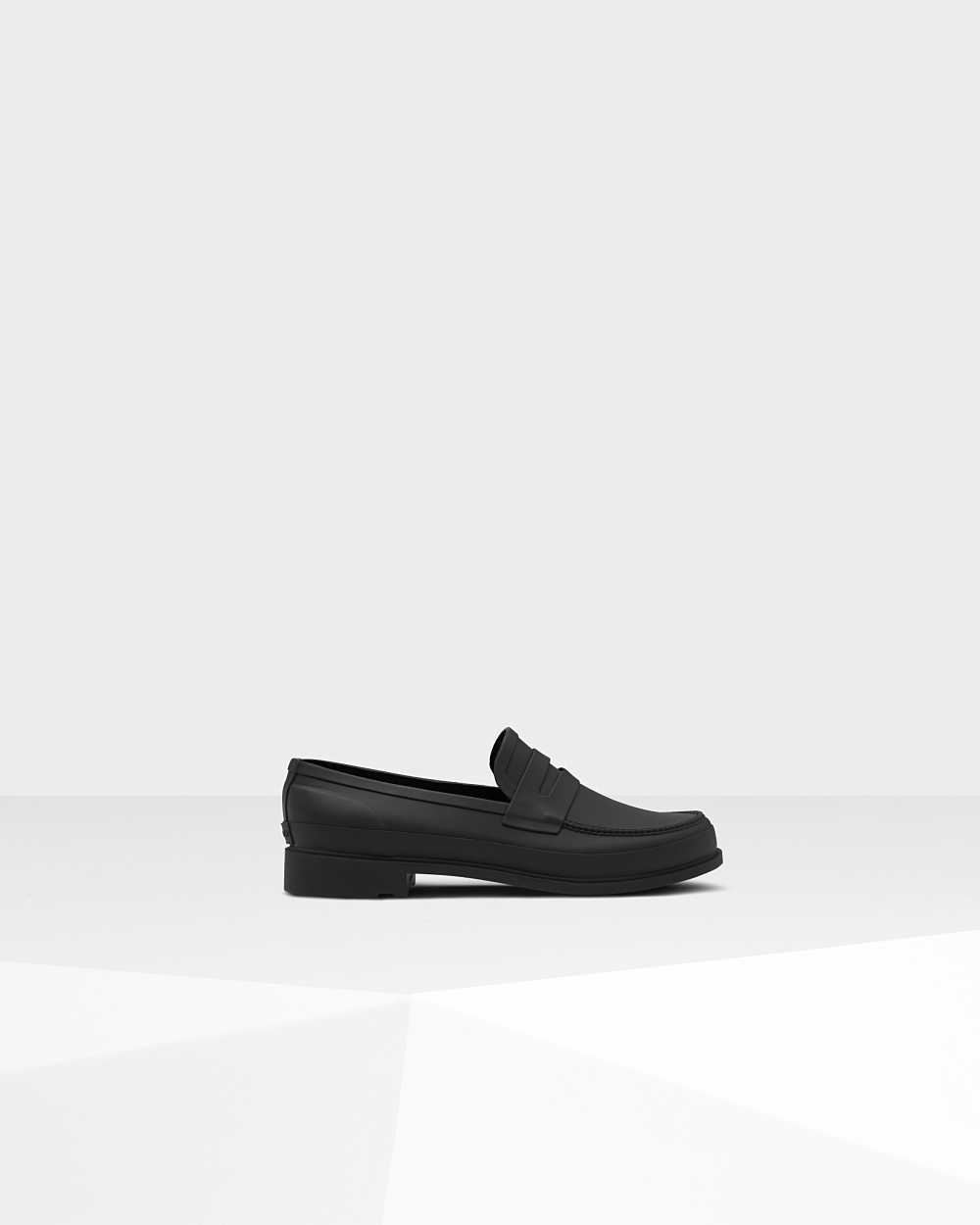 Hunter Men's Refined Penny Loafers Black,YDJU18359